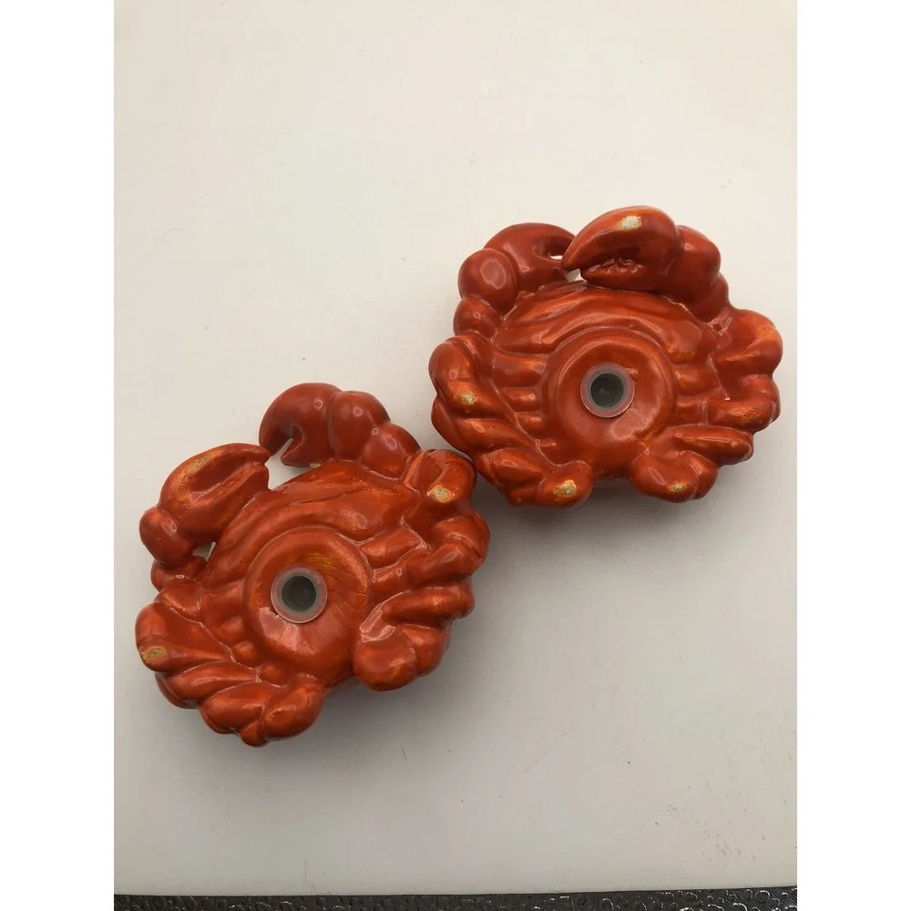 Salt And Pepper Shakers Crab Shaper, VTG Nautical Sea Beach